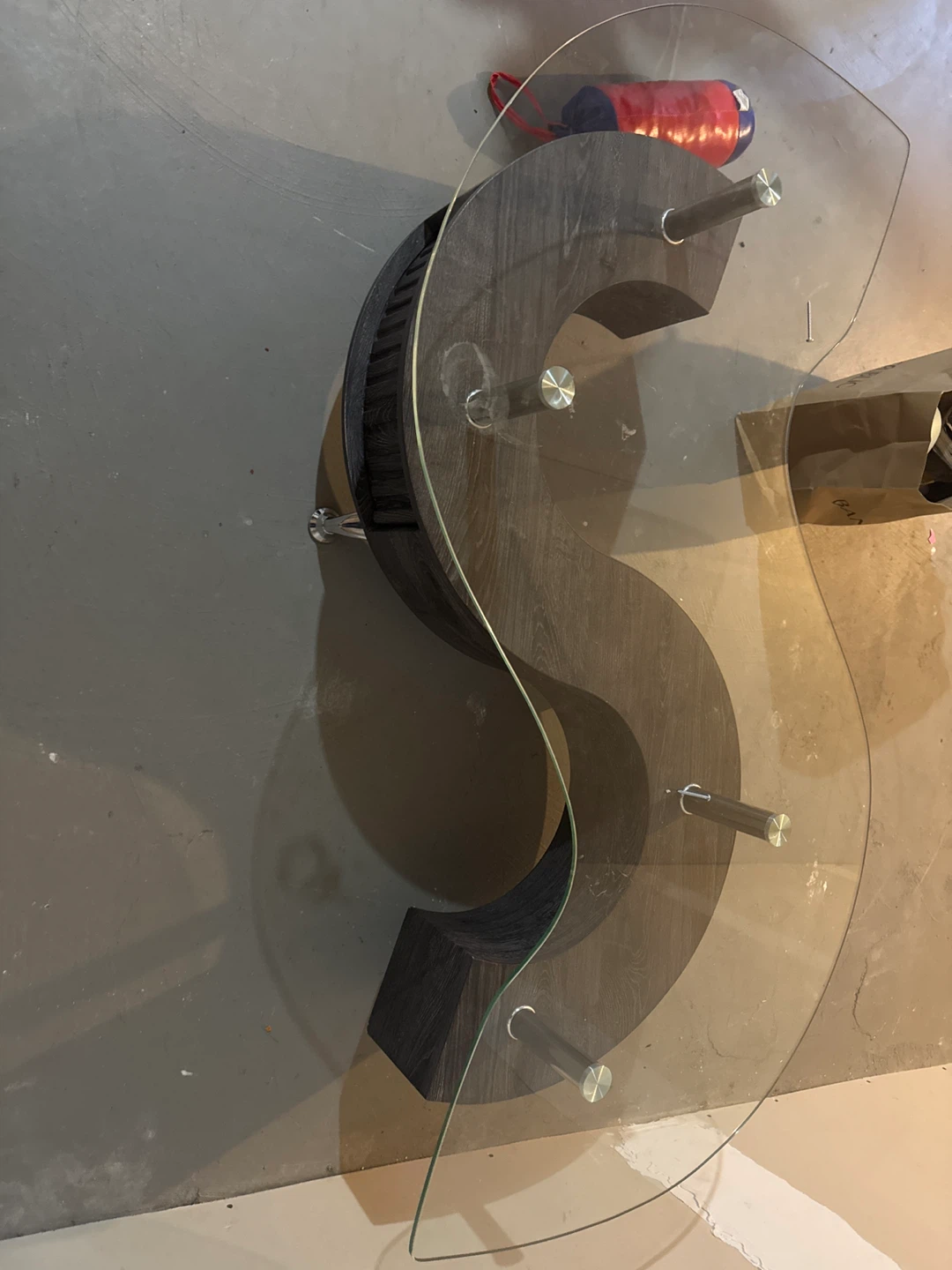 Dollar Sign Coffee Table with Glass Top