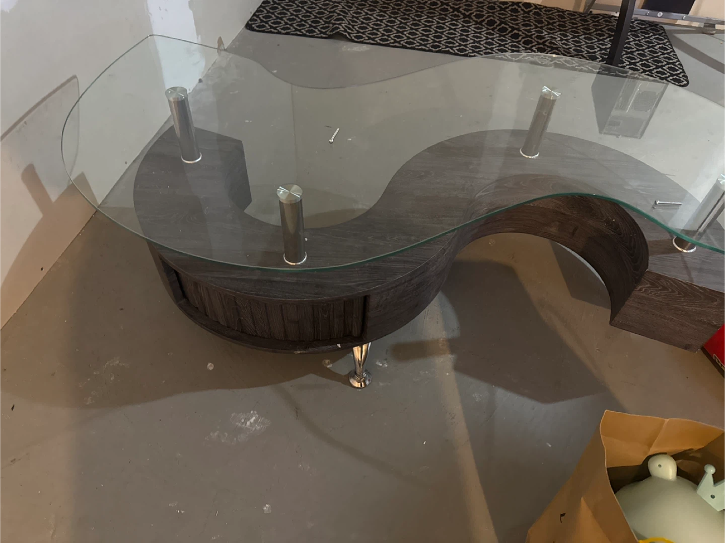 Dollar Sign Coffee Table with Glass Top - photo 2