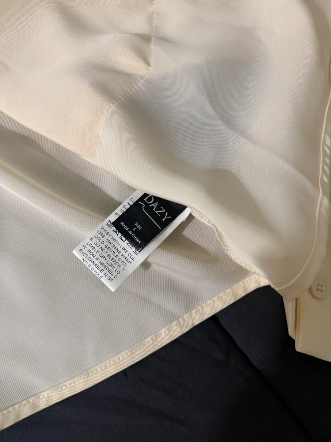 Dazy Cream Cropped Button-Up Shirt - photo 2