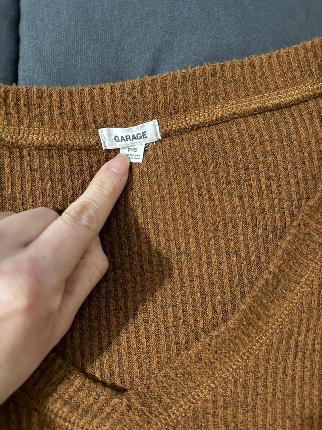GARAGE Women's Long Sleeve V-Neck Sweater - Brown - photo 2