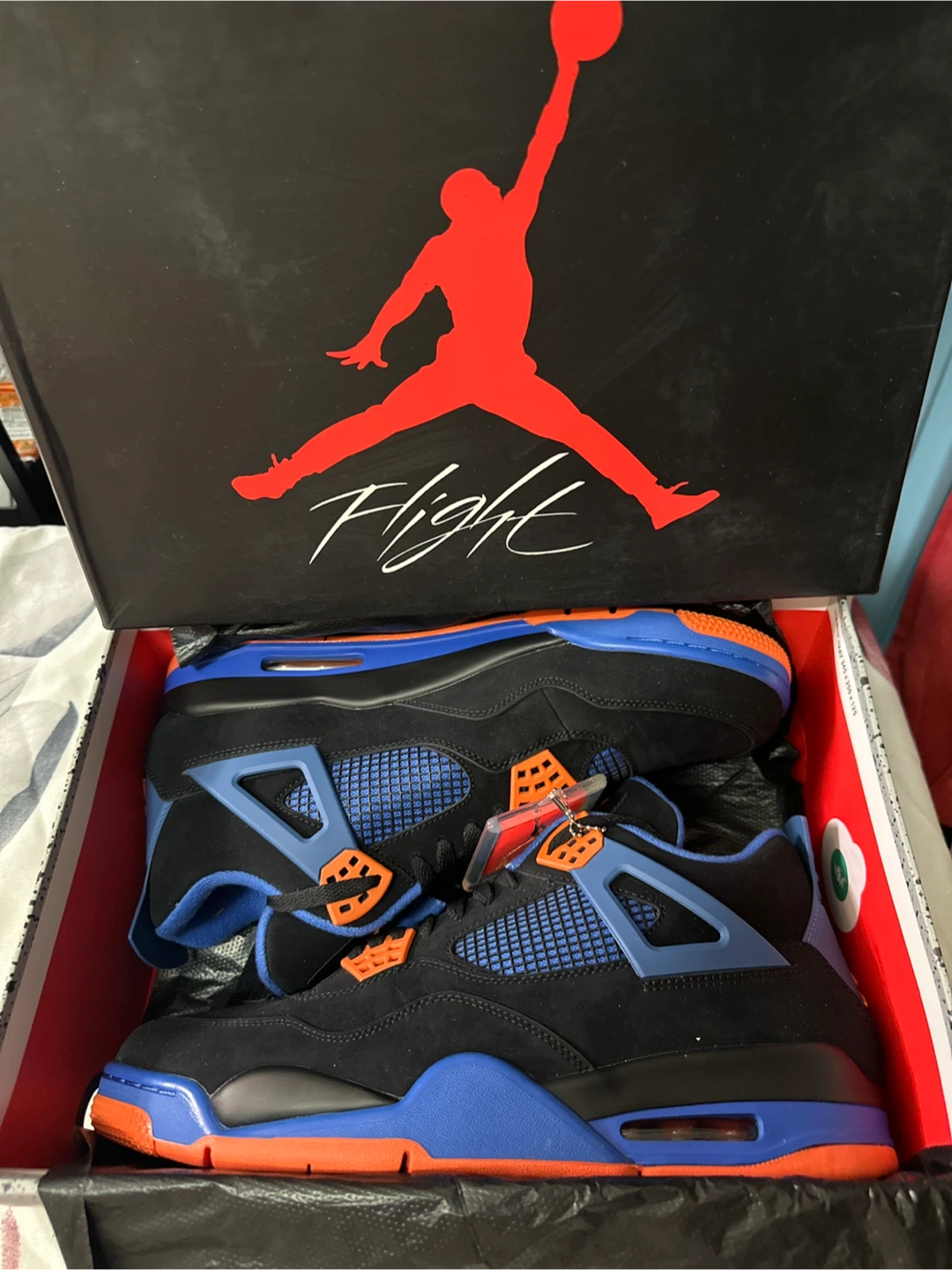 Air Jordan 4 "Flight" Black Blue Orange