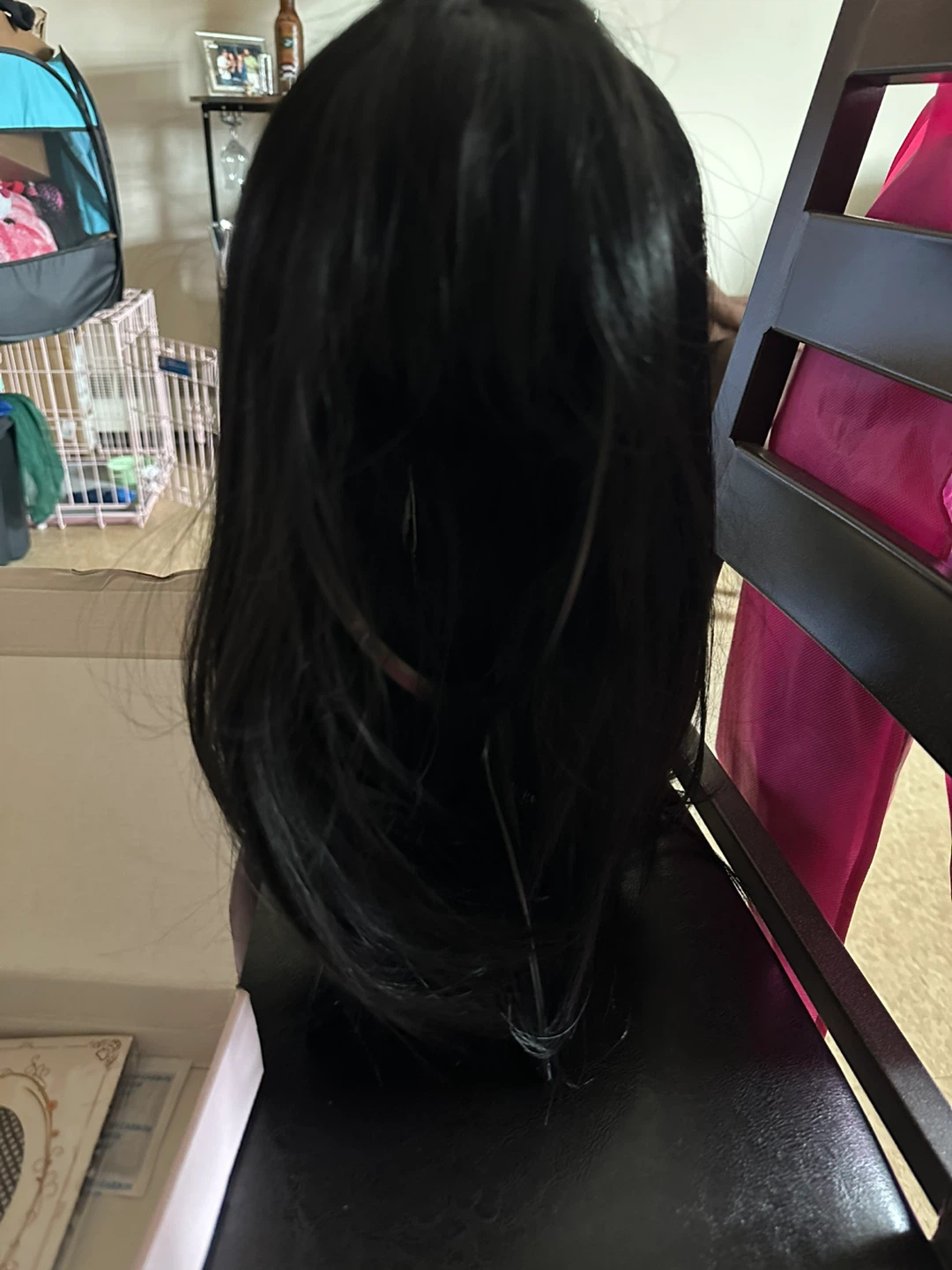 SOFEIYAN Natural Black Straight Layered Wig with Bangs - 16 Inch - photo 2