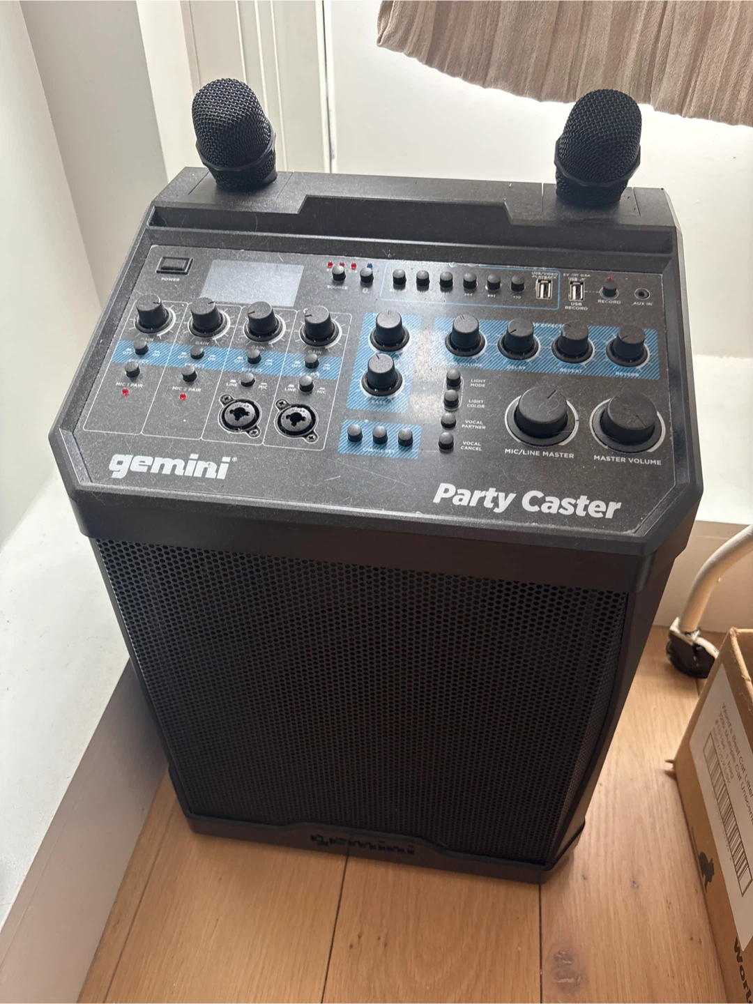 Karaoke Gemini Party Caster Portable PA System with Microphones