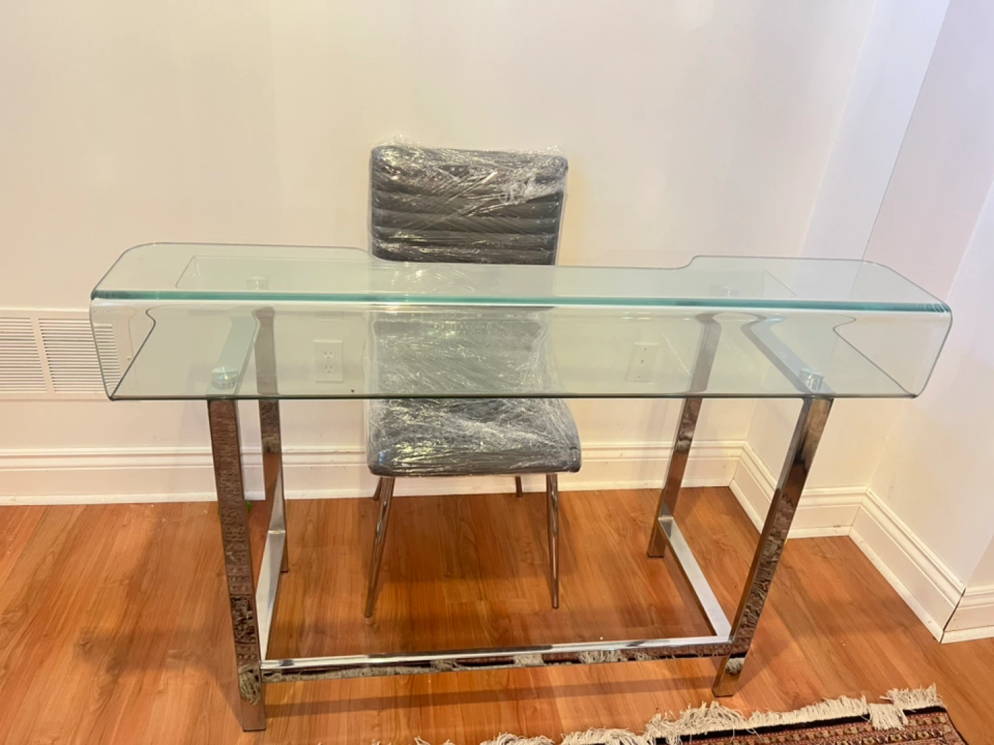 Modern Glass and Chrome Desk