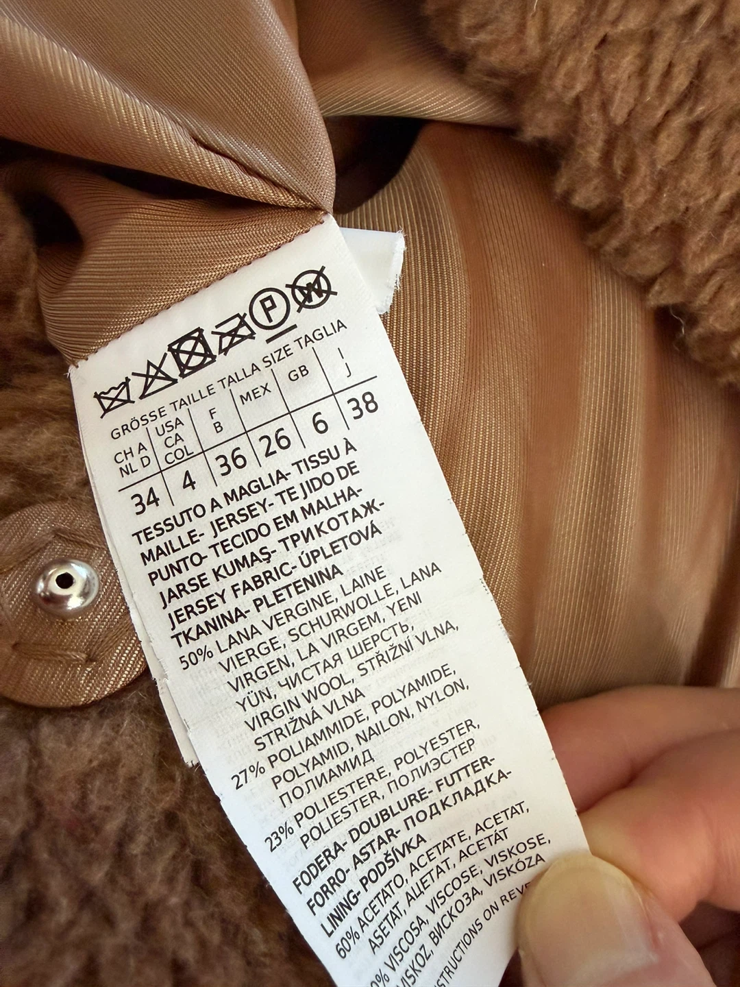 Brown Teddy Coat - size 34 - photo 4