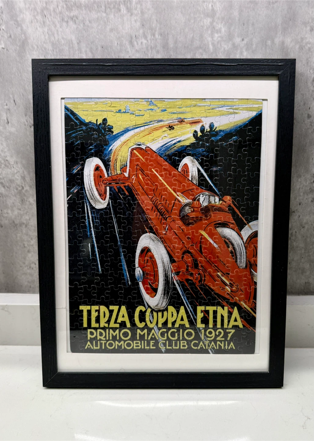 Framed "Terza Coppa Etna 1927" Puzzle 12”x16”