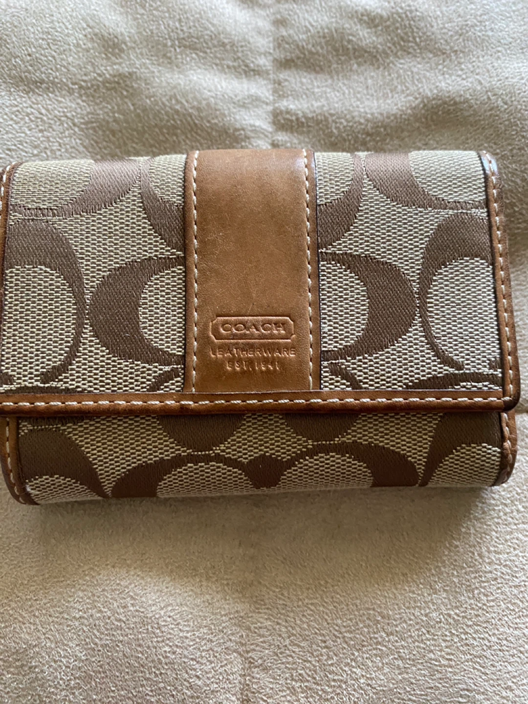 Coach Monogrammed Trifold Wallet Vintage