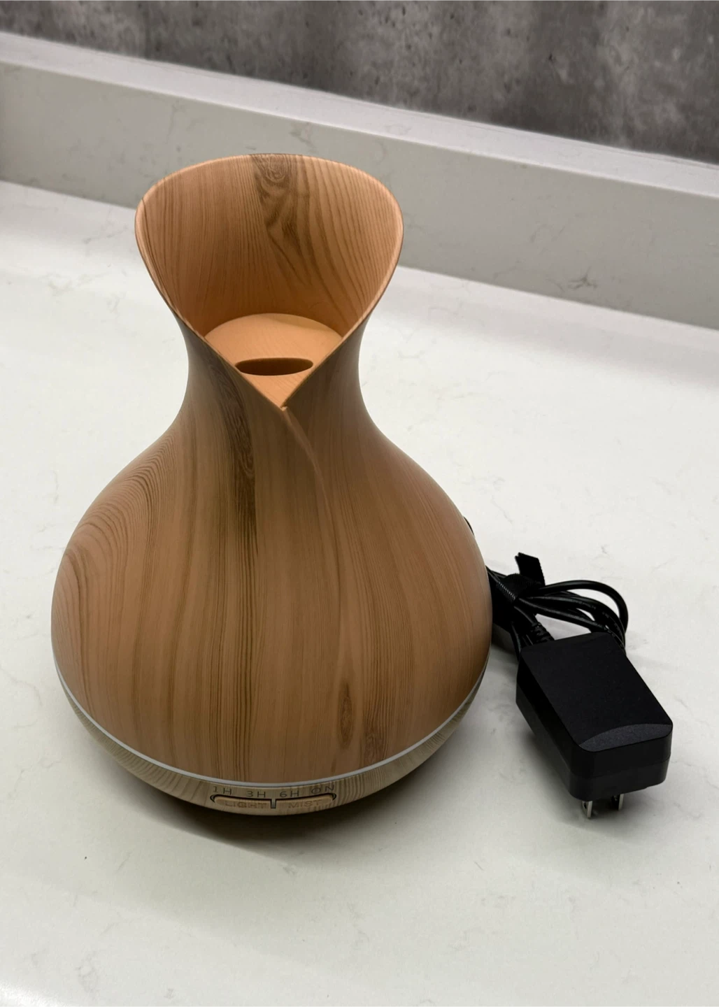 Wood Grain Essential Oil Diffuser with Power Adapter - photo 2