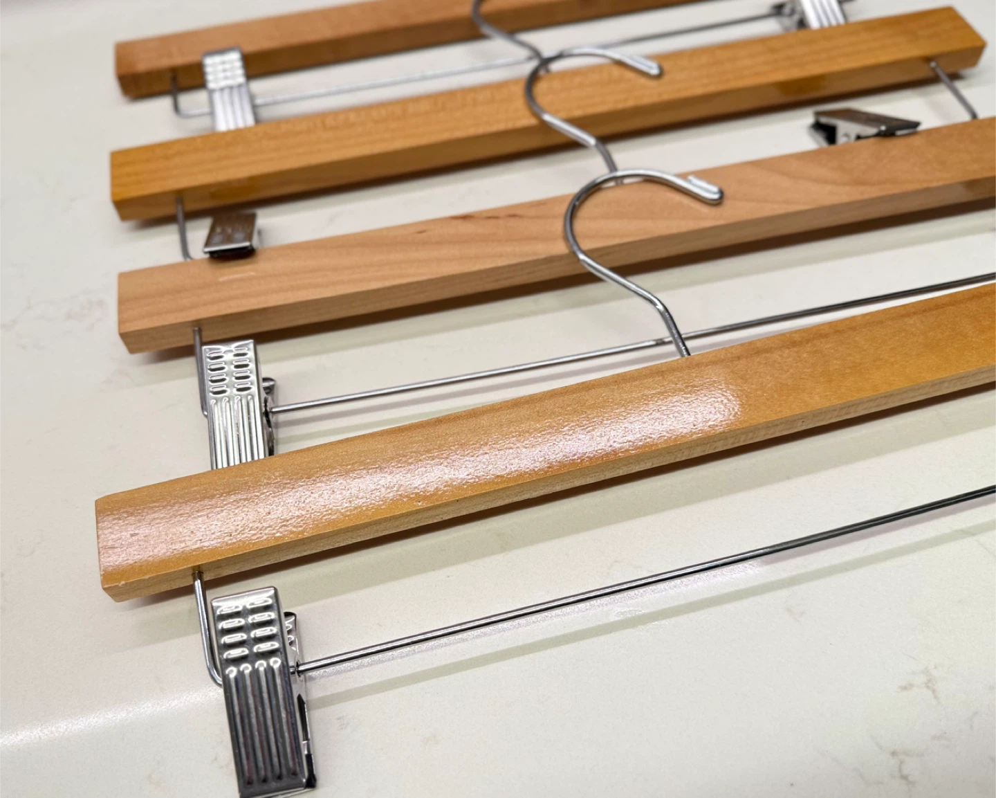 $1 each New Wood Pants Hangers with Clips - photo 2