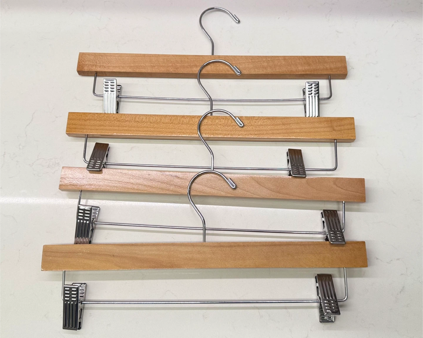 $1 each New Wood Pants Hangers with Clips
