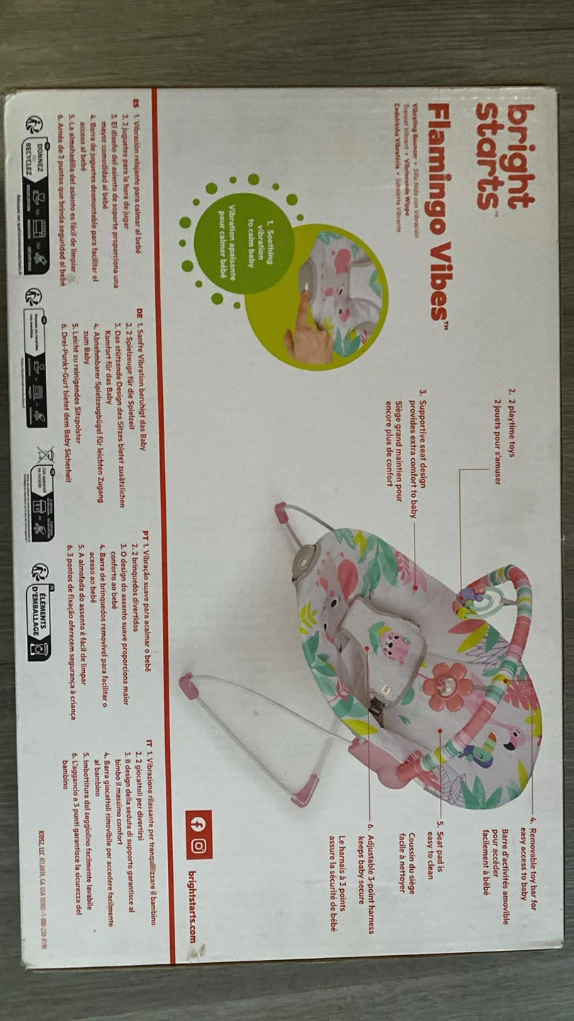 Bright Starts Flamingo Vibes Bouncer - photo 3