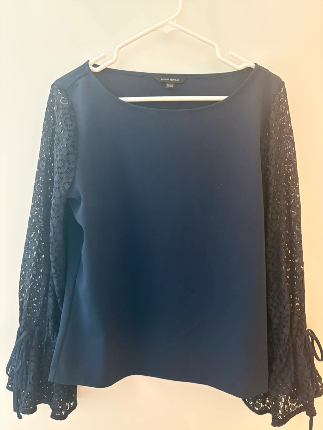Banana Republic Navy Lace Sleeve Blouse - M/M