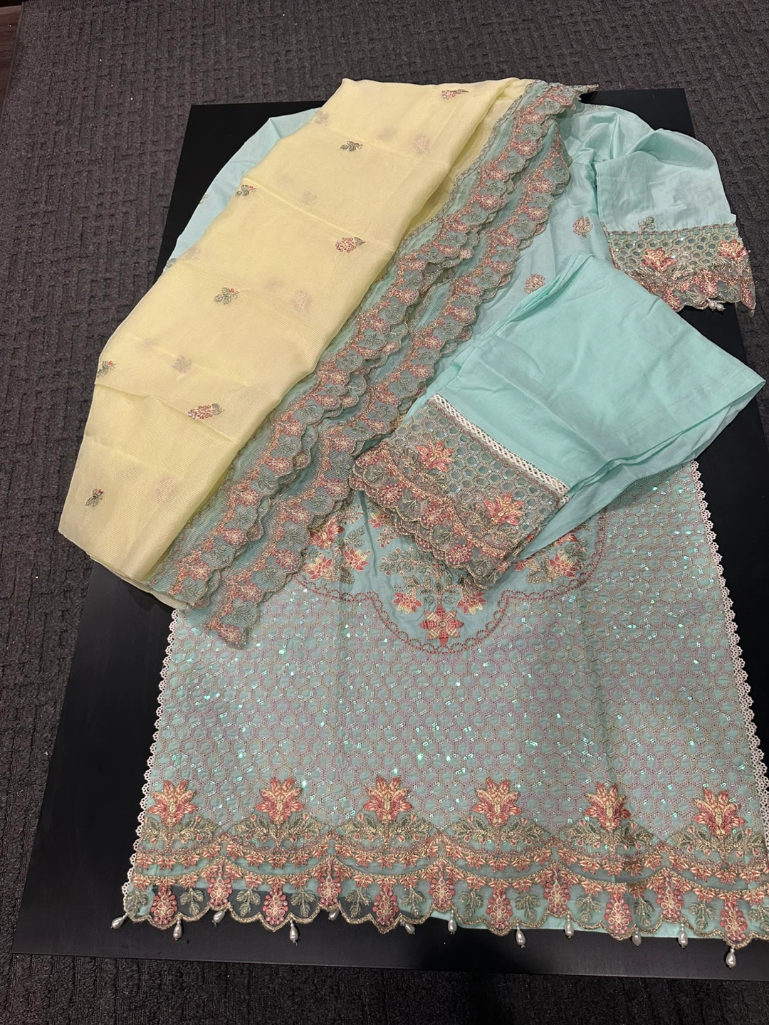 Embroidered Kameez Shalwar Suit with Dupatta