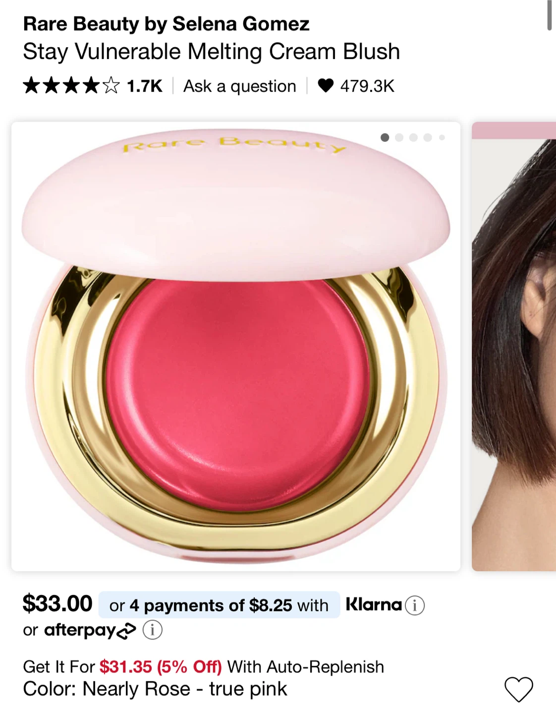 Rare Beauty Stay Vulnerable Melting Blush - Shade Nearly Rose - photo 3