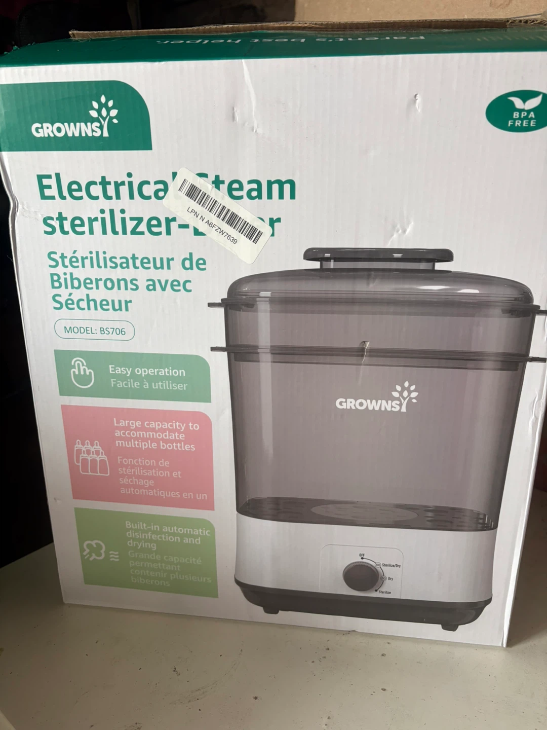 Grownsy Electrical Steam Sterilizer and Dryer BS706