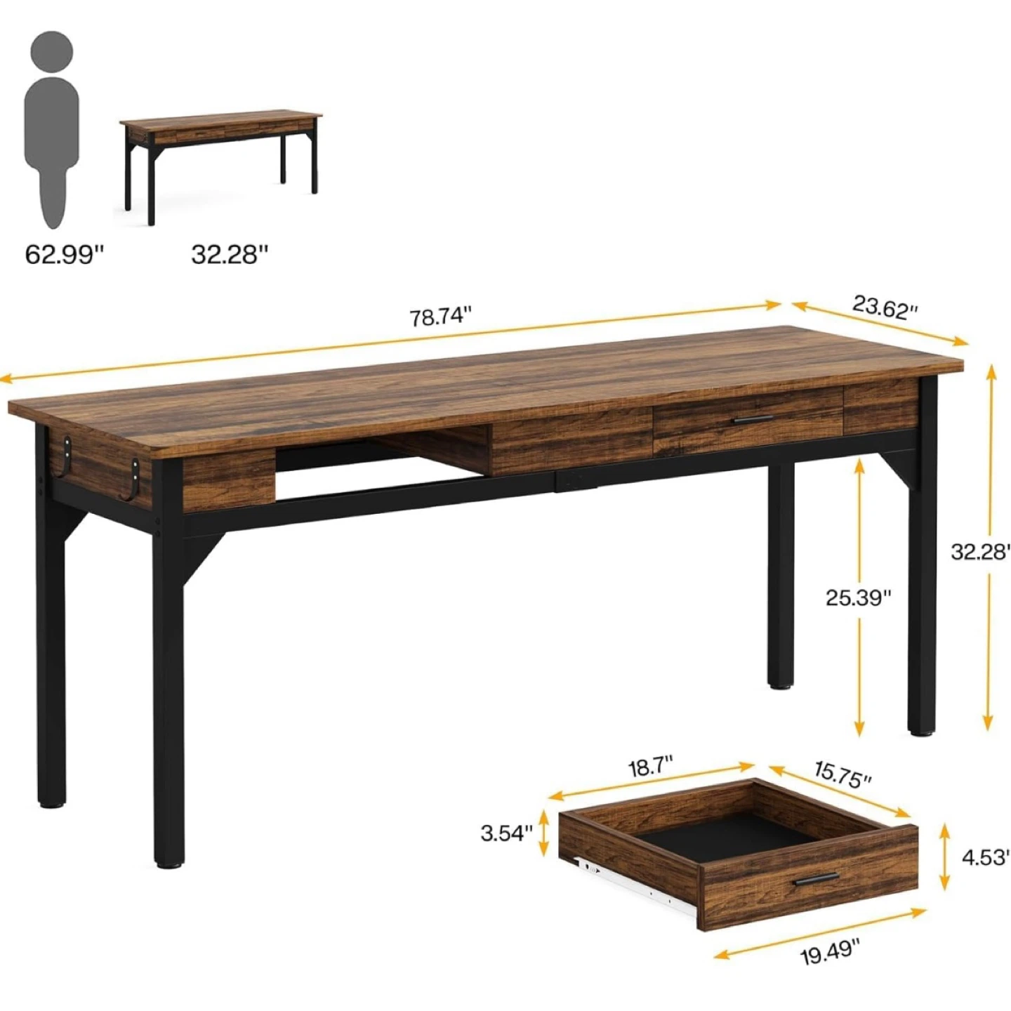 Extra long computer desk - photo 4
