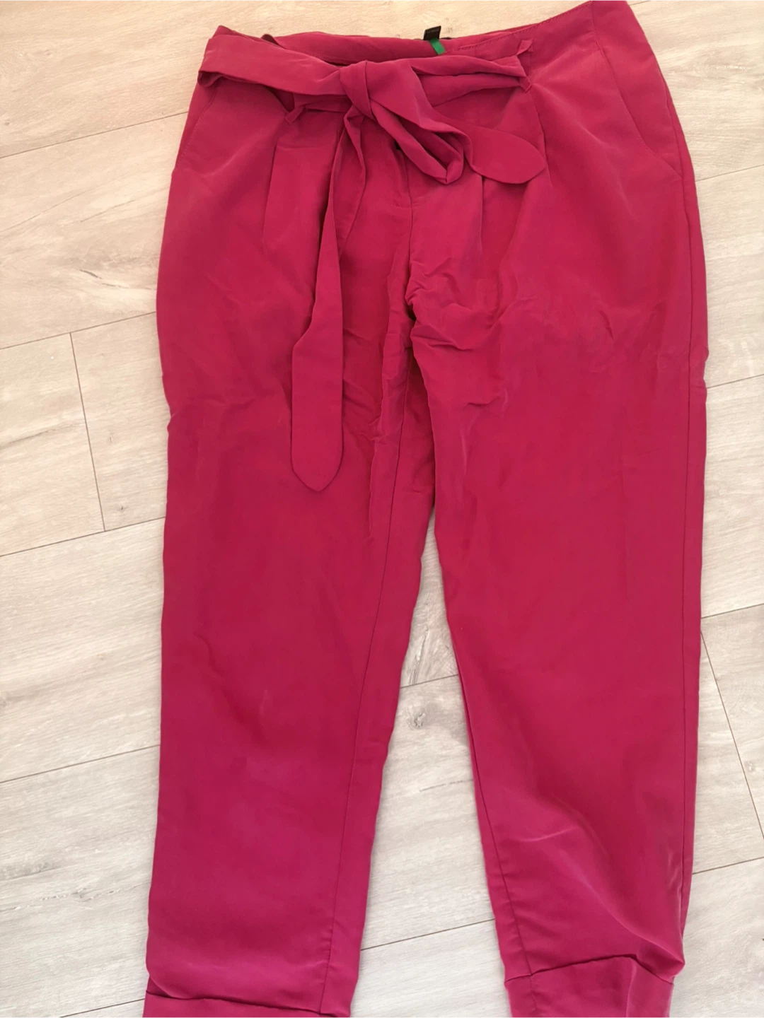 Jacob Pink Belted High-Waisted Pants
