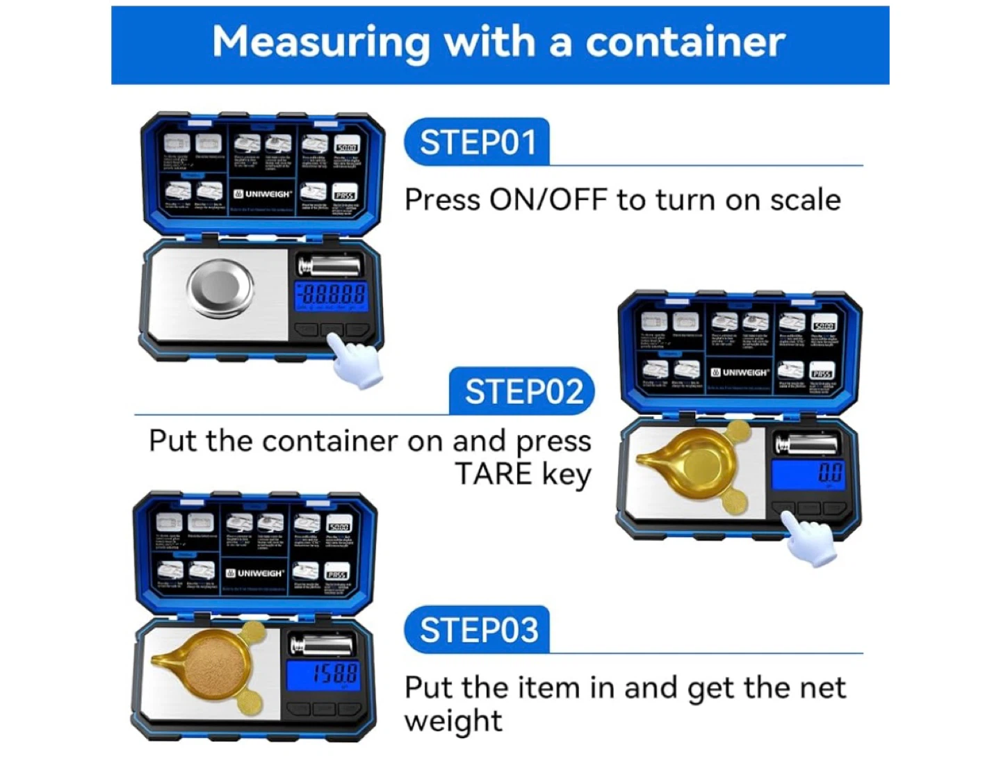 UNIWEIGH Professional Digital Scale UNI-98914-BLU - photo 4