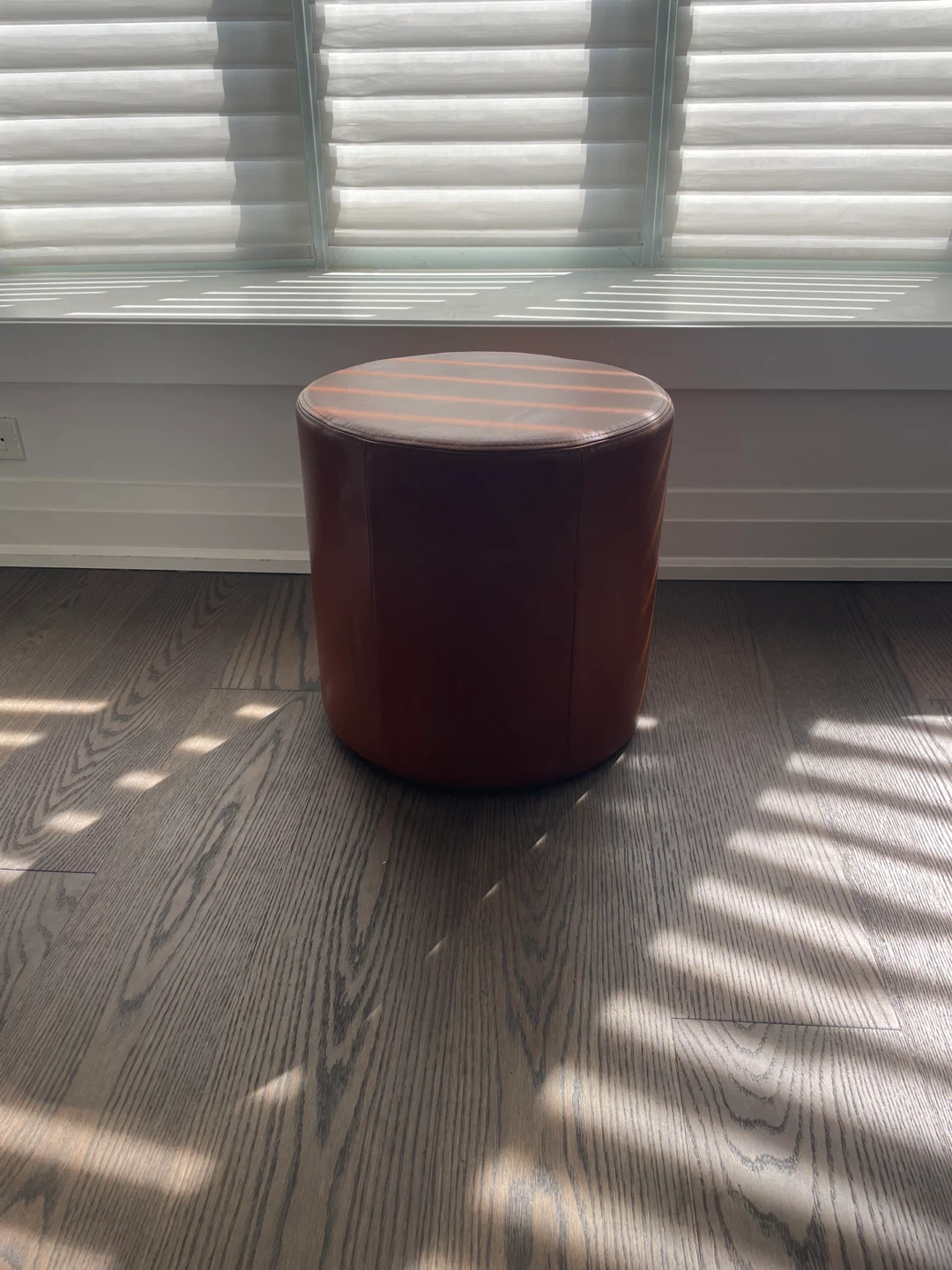 Faux Leather Ottoman