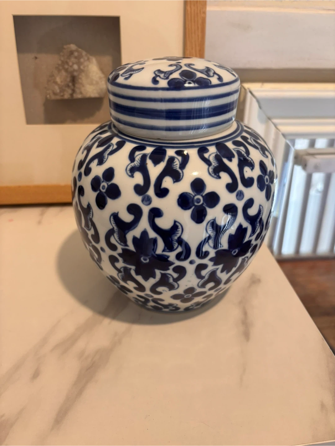 Blue and White Floral Ginger Jar