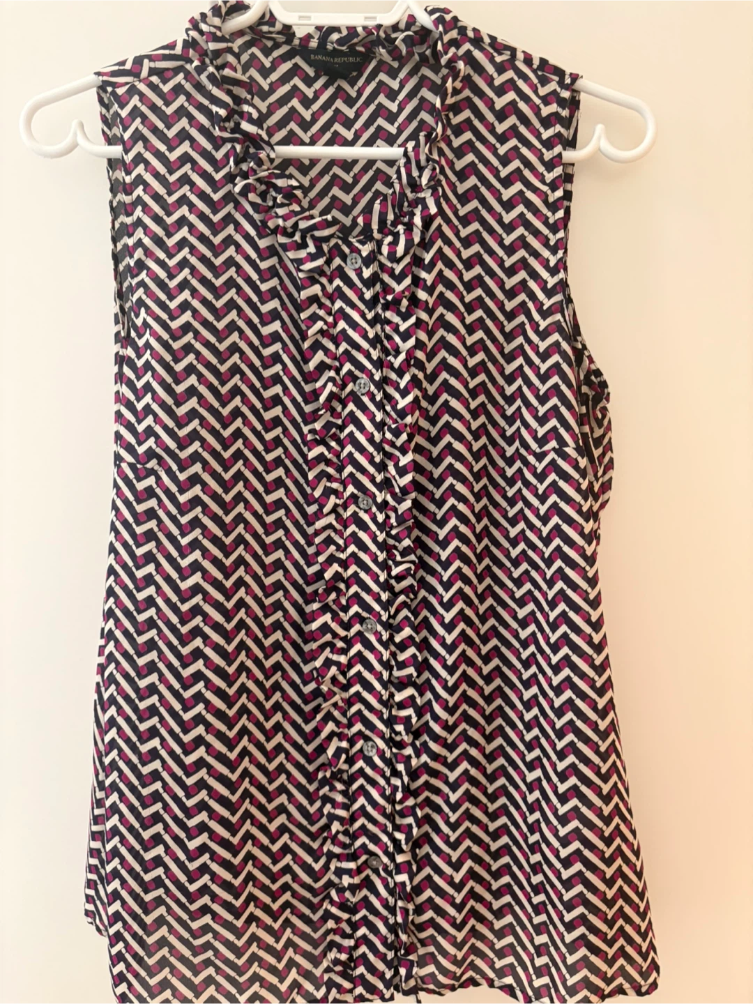 Banana Republic Sleeveless Ruffle Blouse