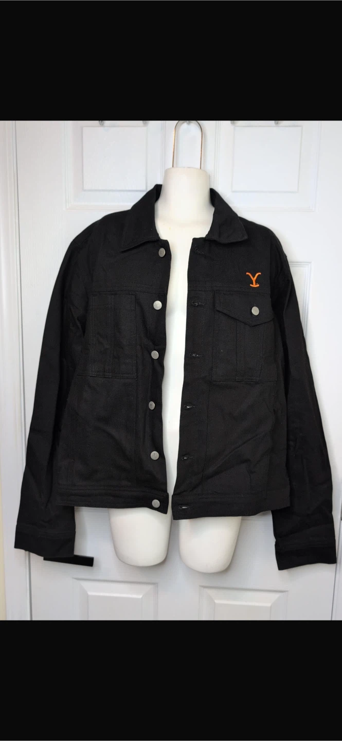 NEW! Yellowstone "Y" Logo Black Denim Rip Wheeler Jacket - photo 4