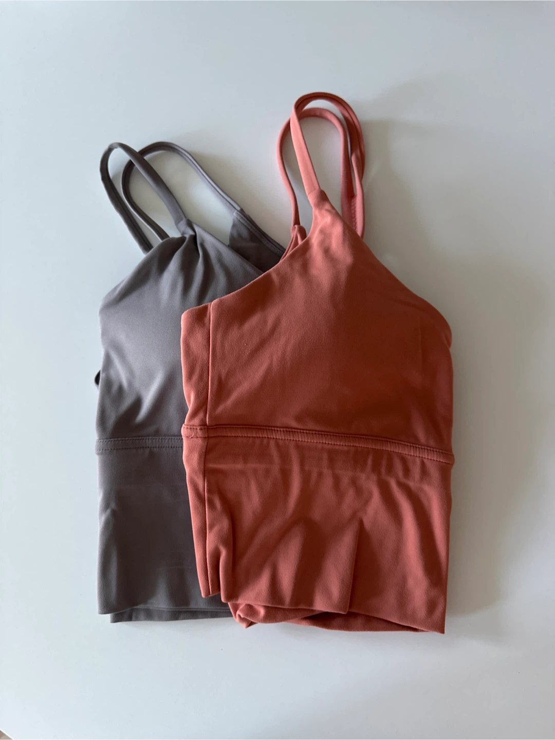 Sports Bra Top (padded) - Grey & Peach