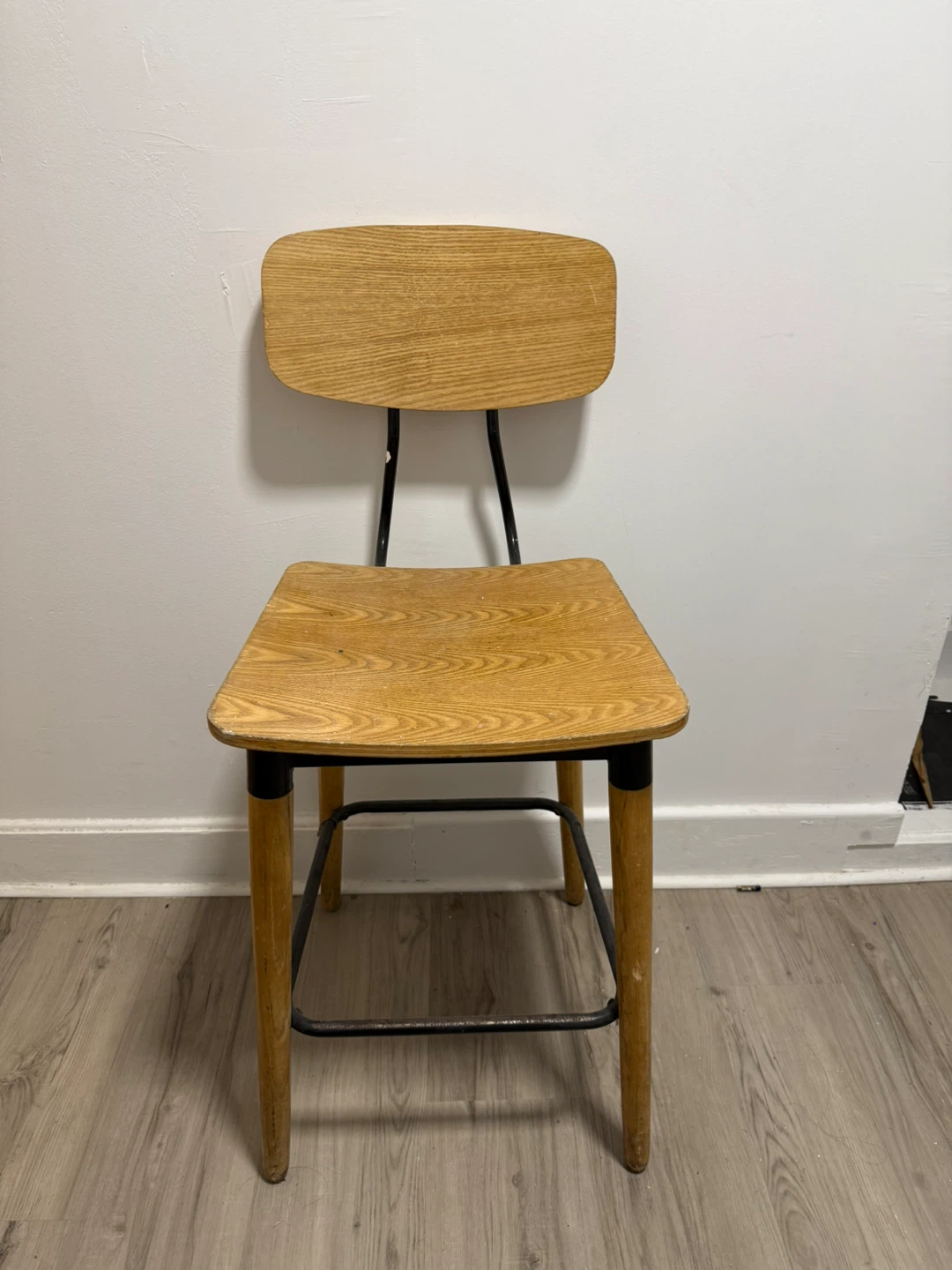 Wood and Metal Bar Stool