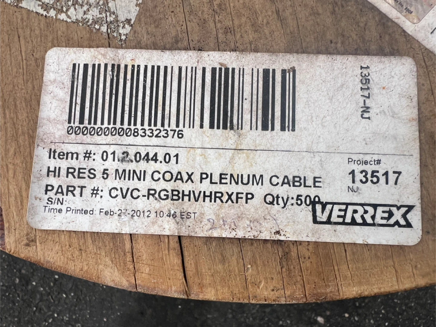 Verrex HI RES 5 MINI COAX PLENUM CABLE - photo 2