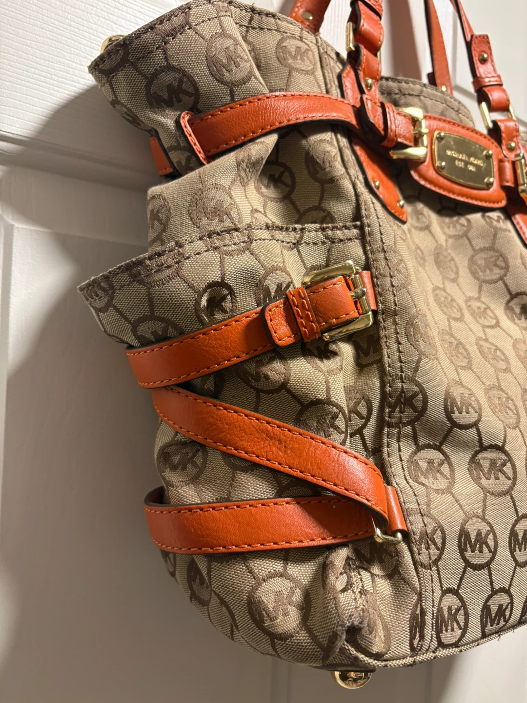 Michael Kors Monogram Tote Bag - Brown & Orange - photo 4