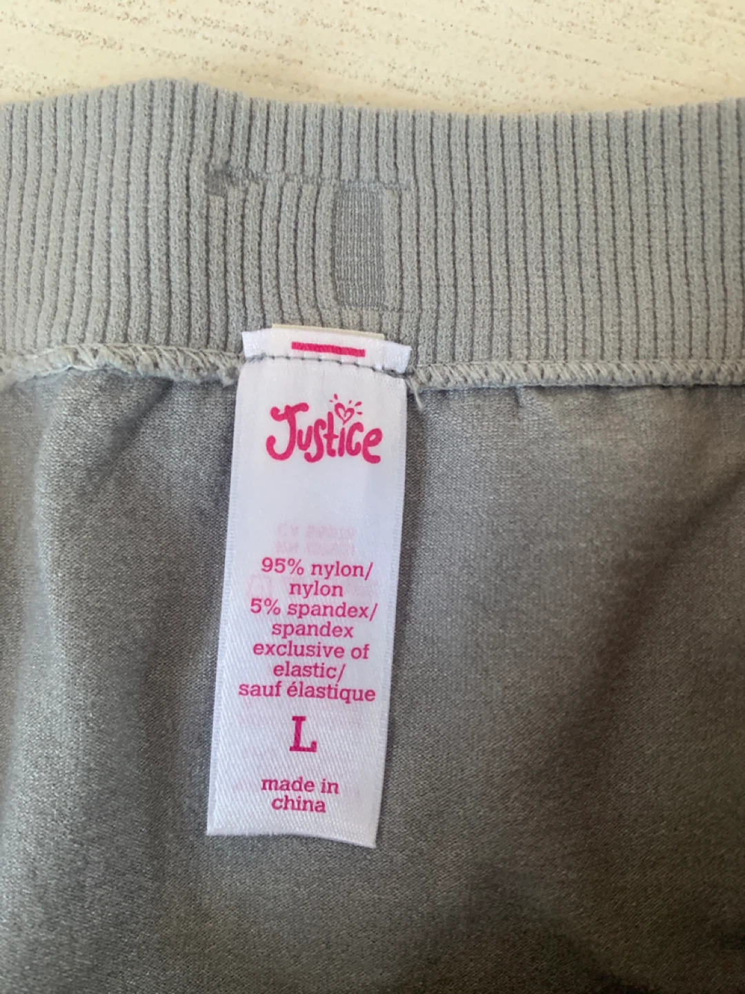 Justice Girls Grey Leggings Size L - photo 2