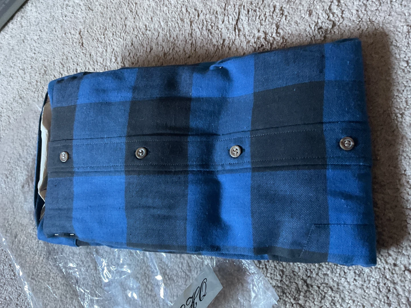 GHQ Blue and Black Buffalo Plaid Flannel Shirt XL - photo 3