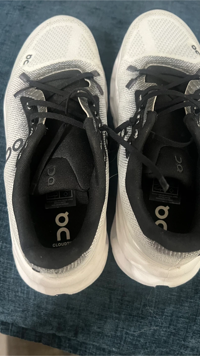On Cloudmonster Running Shoes White/Black - photo 2