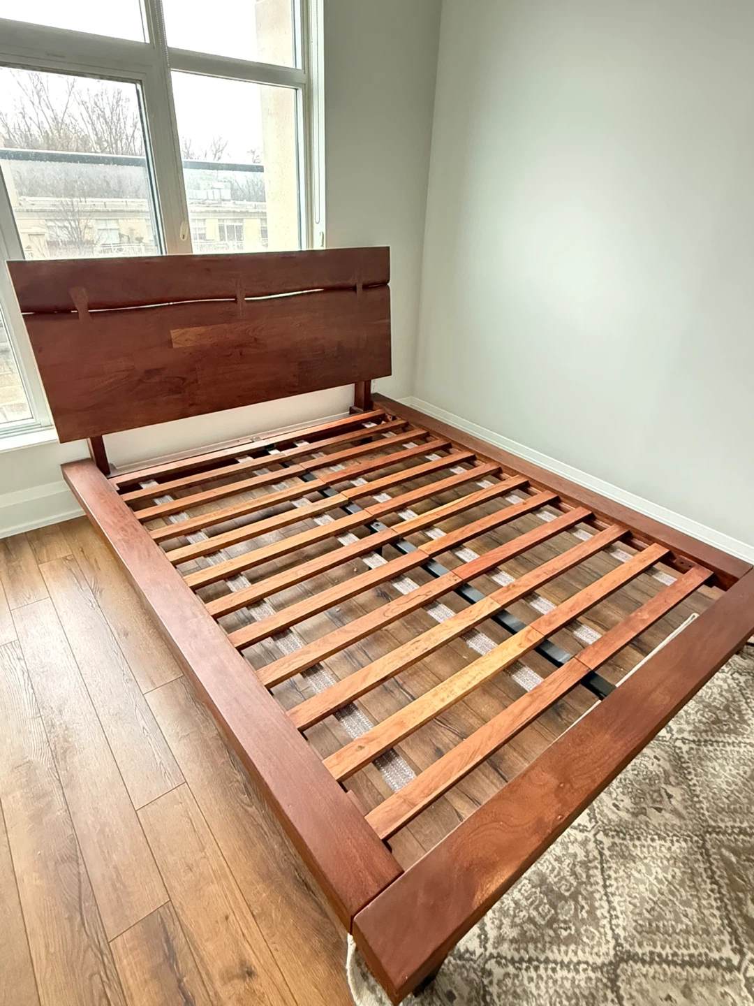 Wooden Bed Frame with Headboard - photo 2