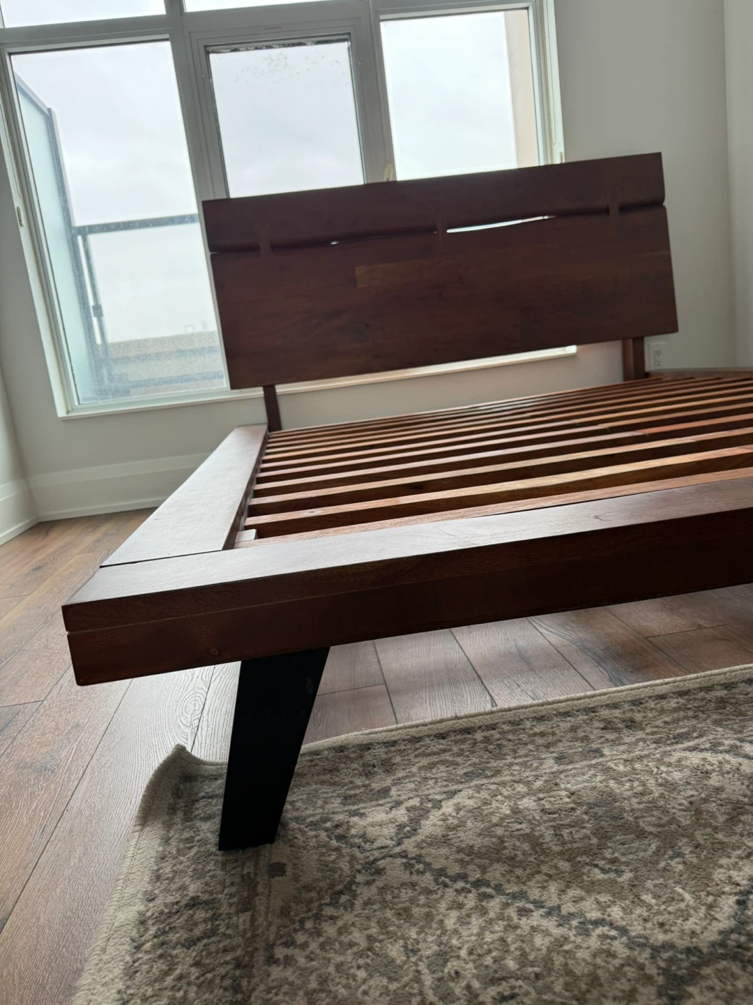Wooden Bed Frame with Headboard - photo 3