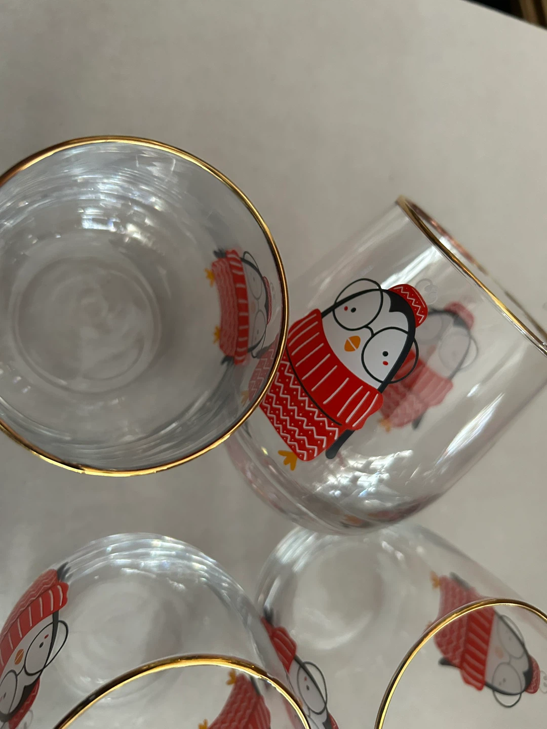 Set of 4 Drinking Glasses with Penguin Design - photo 2