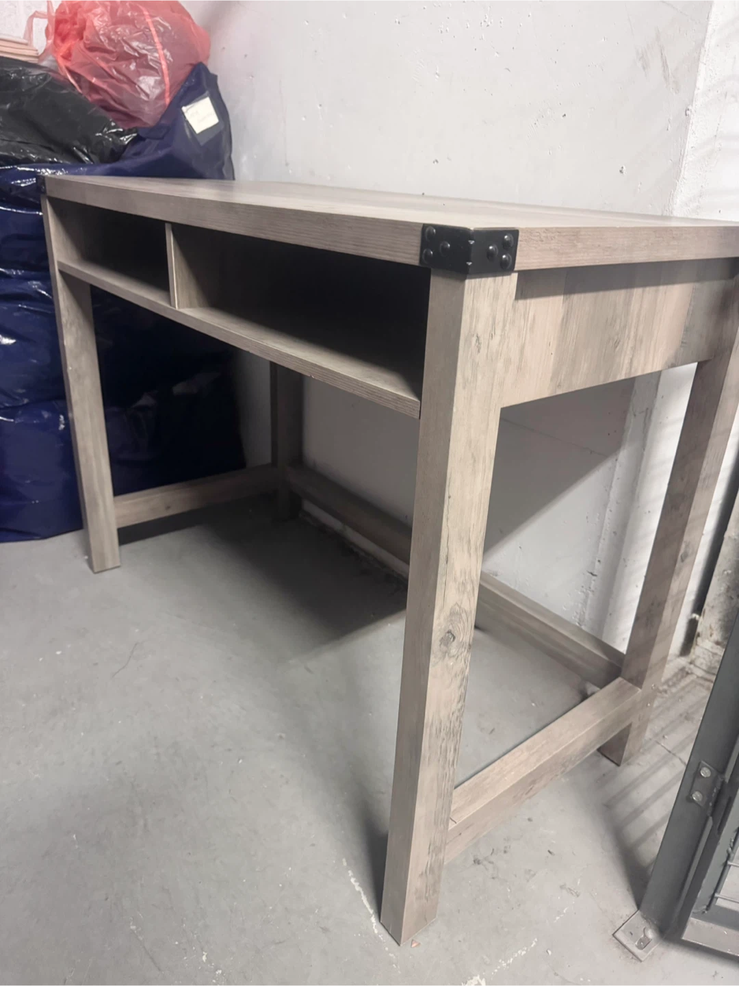 Grey Study / Office Desk with Shelf – Good Condition - photo 2
