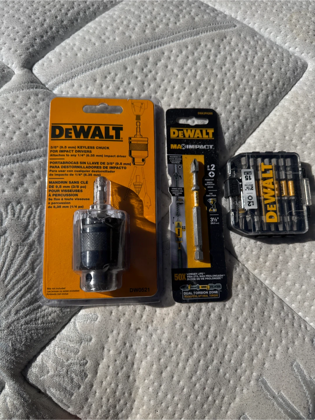 DEWALT 3/8" Keyless Chuck & Impact Driver Bits Set