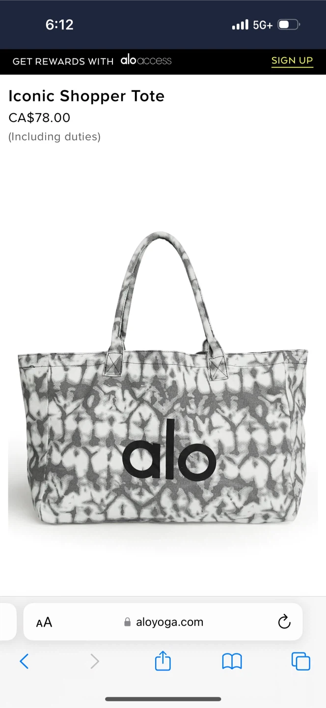 Alo Yoga Iconic Shopper Tote $30