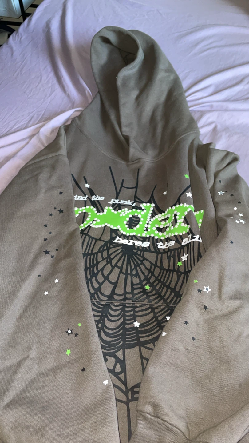 Authentic Slat grey Sp5der v2 Hoodie
