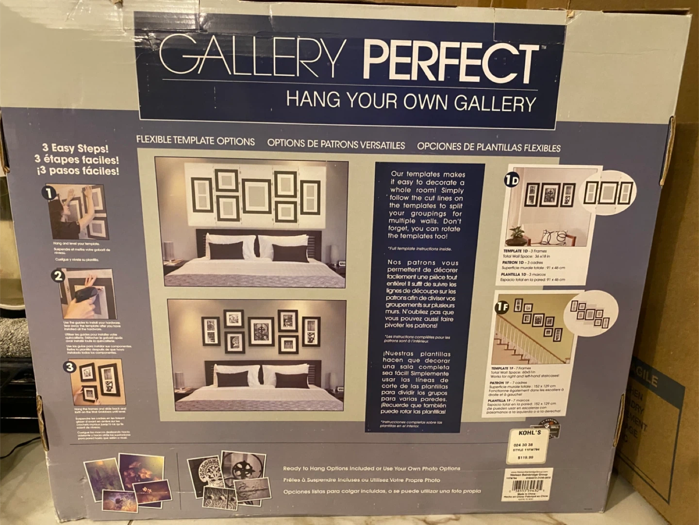 Gallery Perfect 7 Piece Black Frame Set with Hanging Templates - photo 4