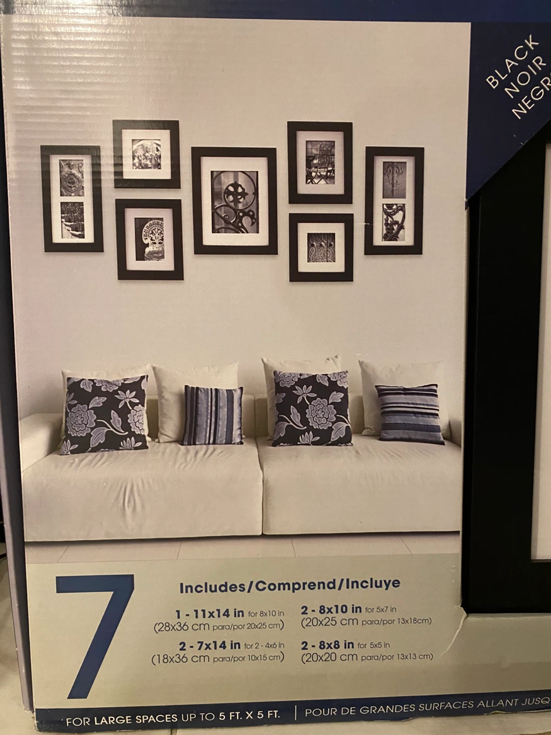 Gallery Perfect 7 Piece Black Frame Set with Hanging Templates - photo 2