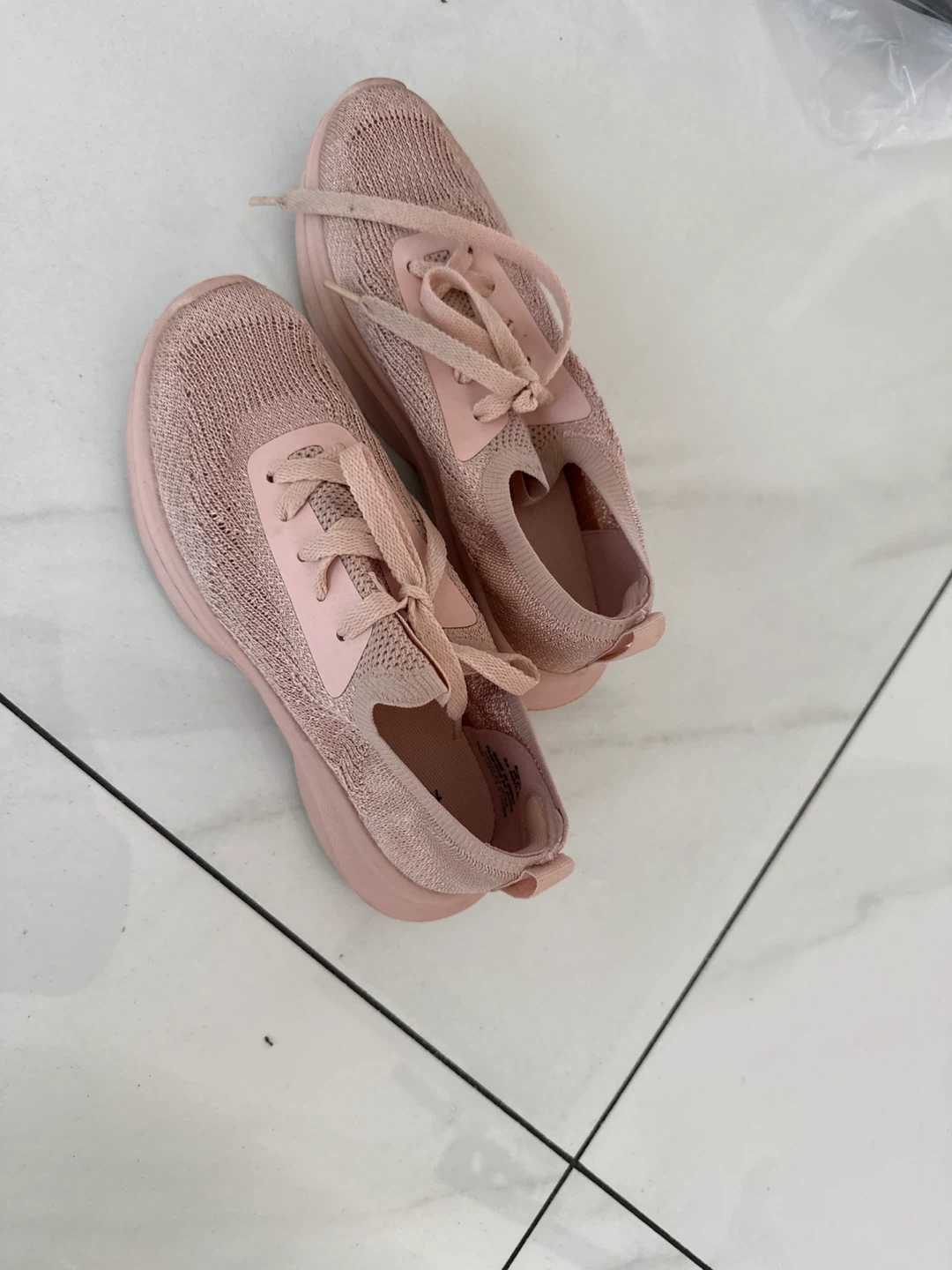 Pink Knit Athletic Shoes
