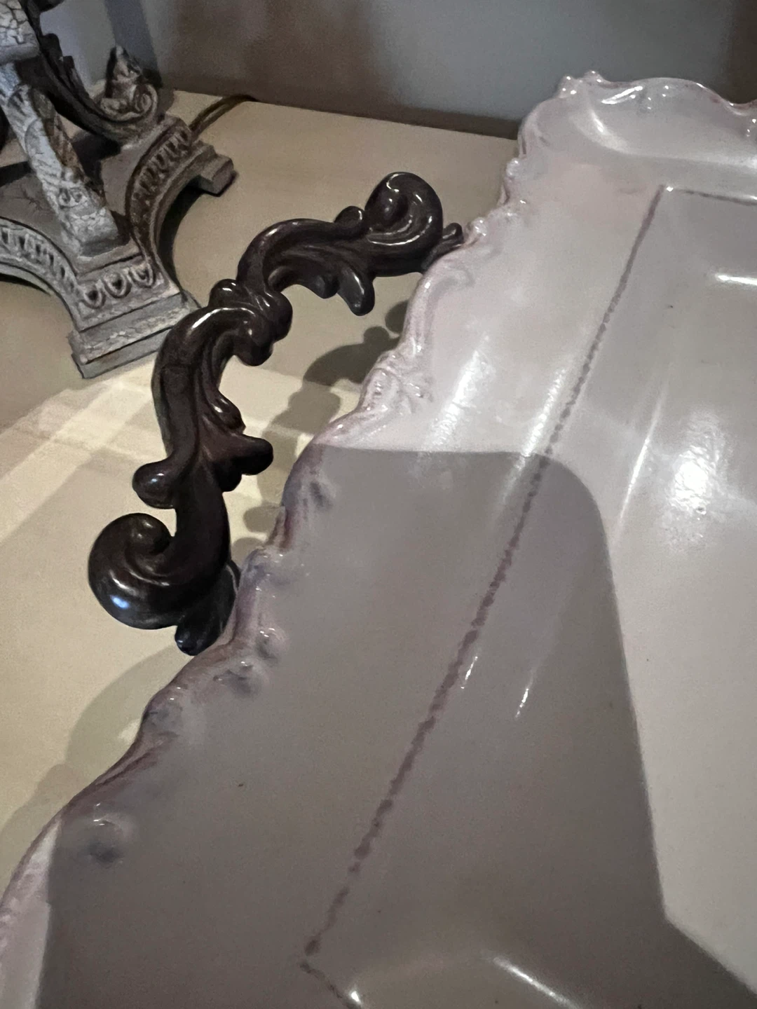 Vintage Decorative Tray with Ornate Base - photo 4