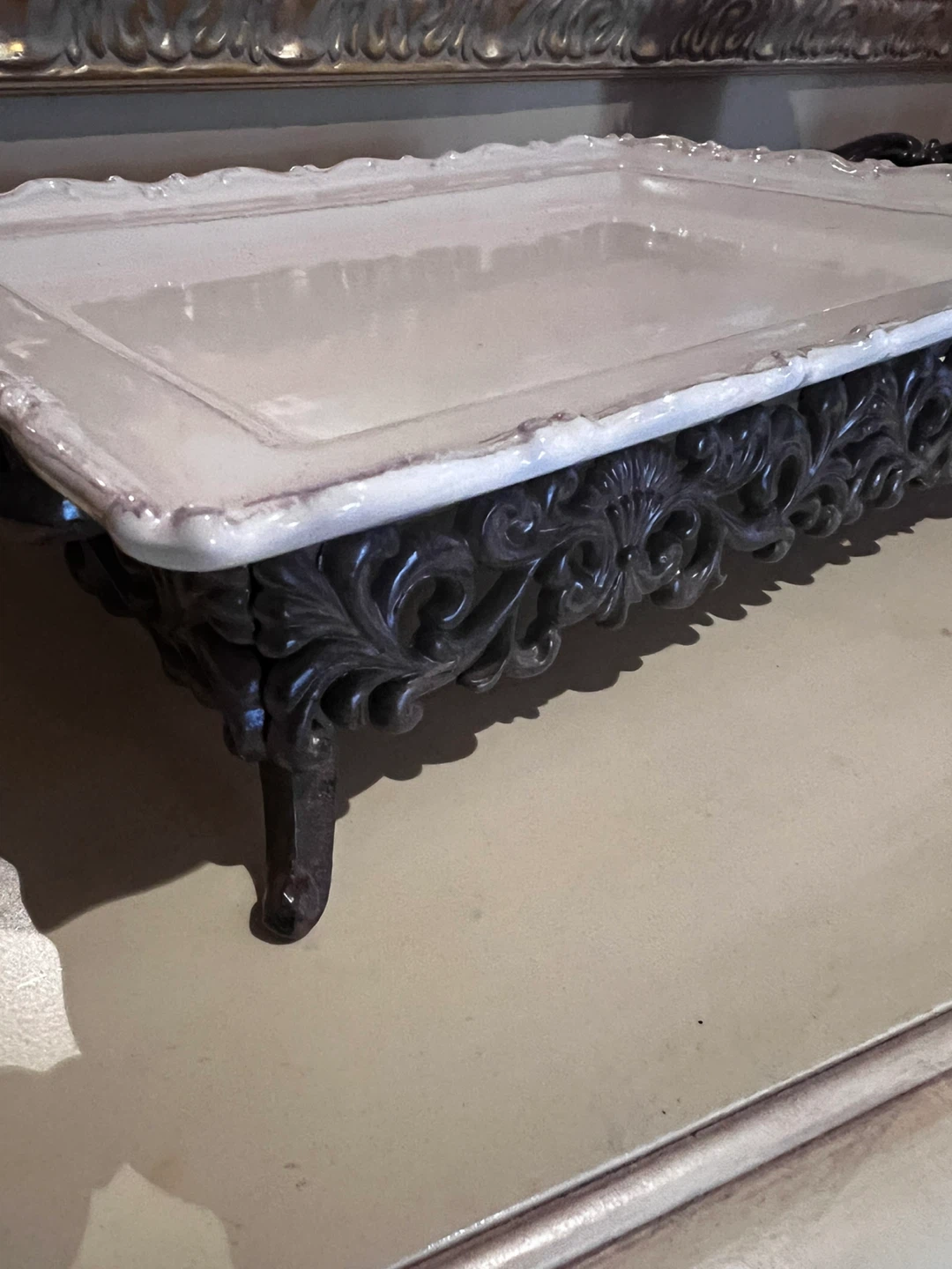 Vintage Decorative Tray with Ornate Base - photo 2