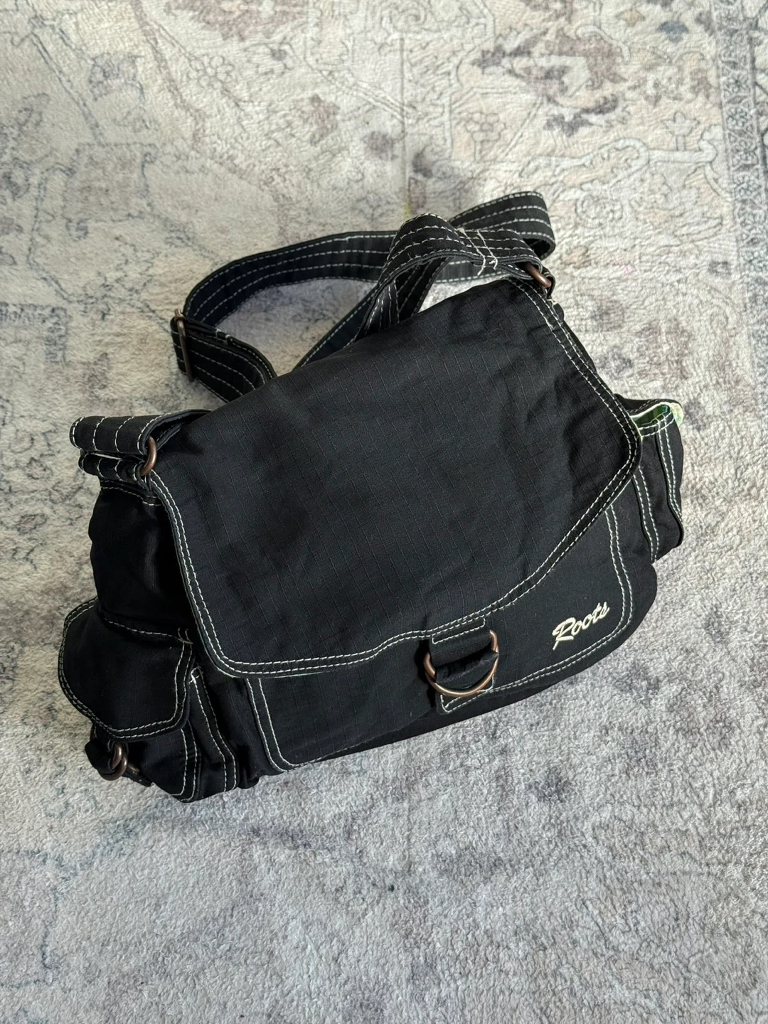 Black Roots Messenger Bag