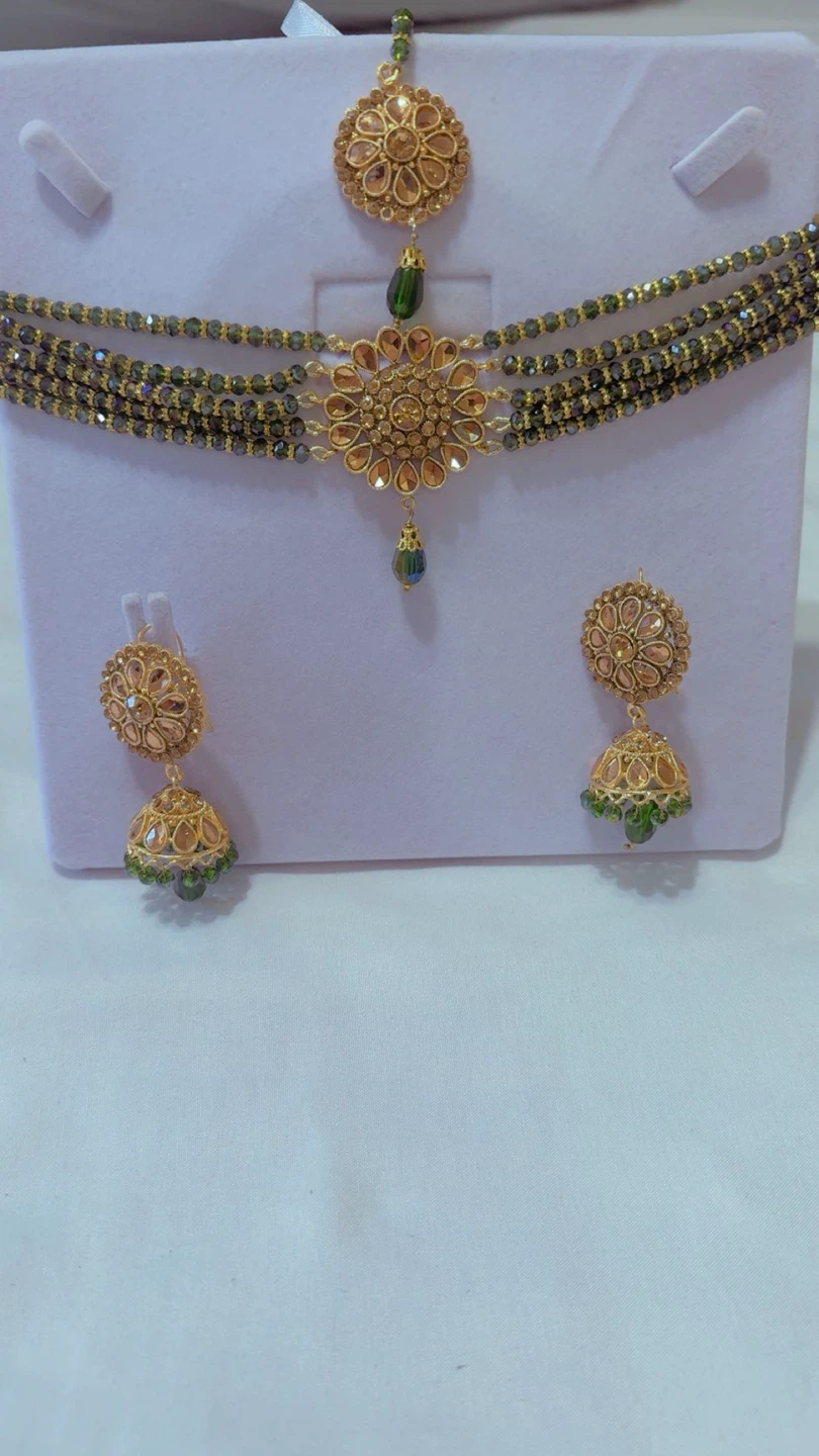Choker Necklace Sets with Earrings and Tikka - photo 4
