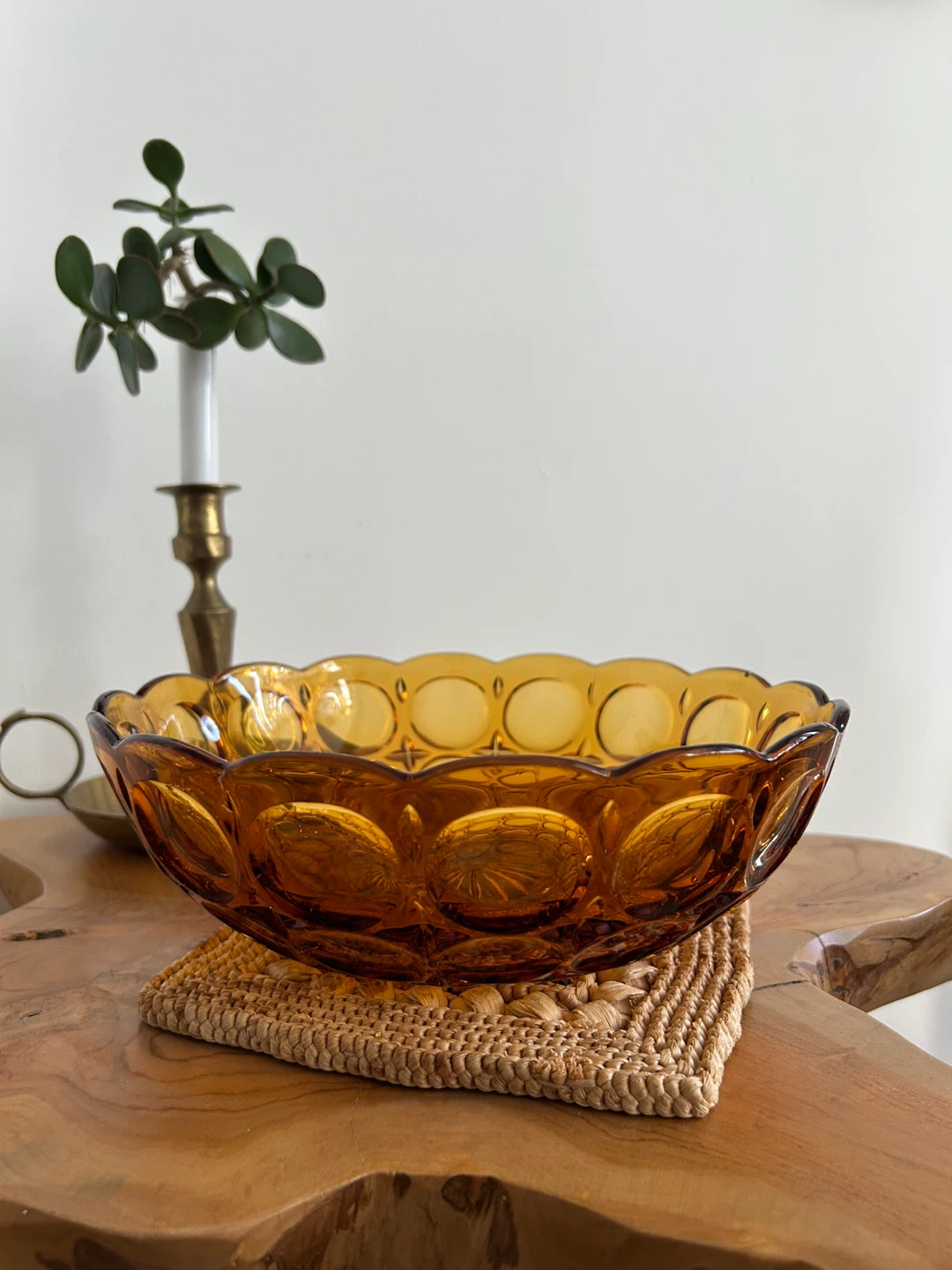 Vintage Amber Glass Bowl