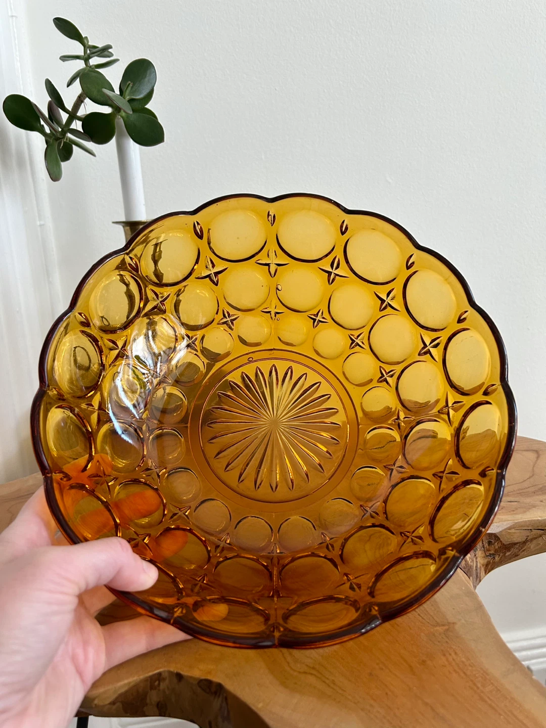 Vintage Amber Glass Bowl - photo 3