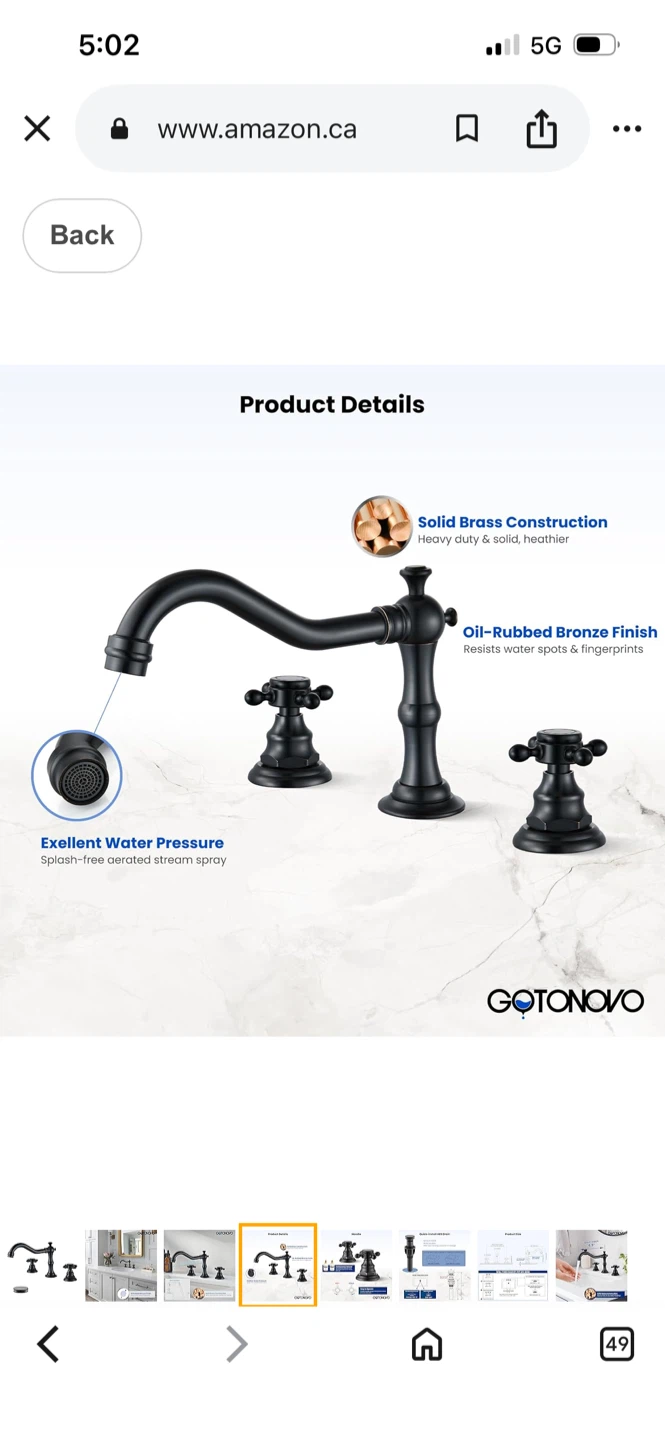 New GOTONОВО Oil Rubbed Bronze Widespread Bathroom Faucet - photo 4